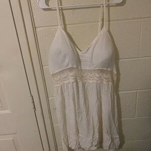 White Sleeveless Lace Dress